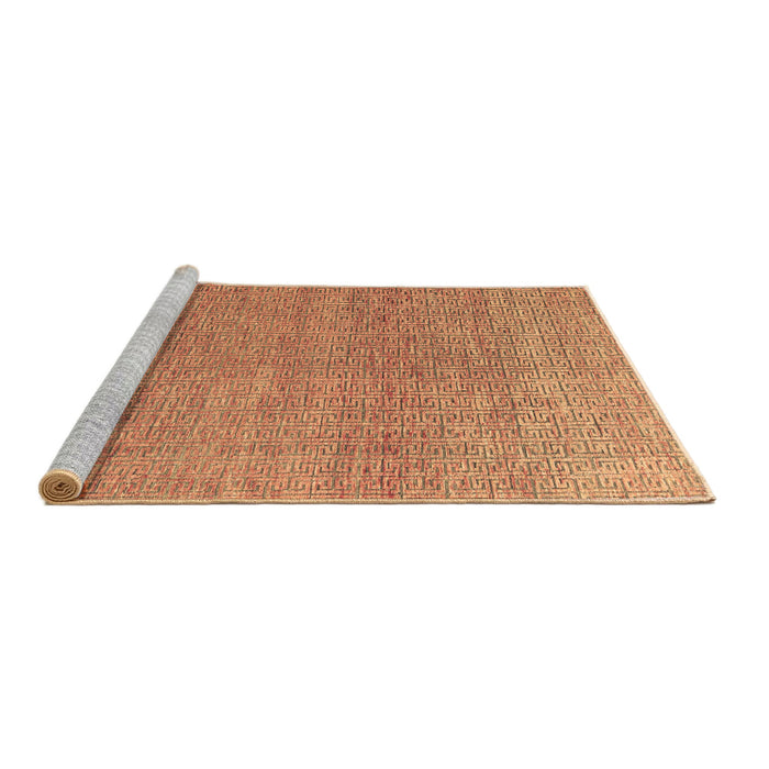 Sideview of Machine Washable Abstract Brown Modern Rug, wshabs4782brn