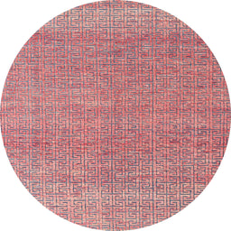 Round Abstract Pink Modern Rug, abs4782