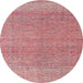 Round Abstract Pink Modern Rug, abs4782