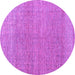 Round Abstract Purple Modern Rug, abs4782pur