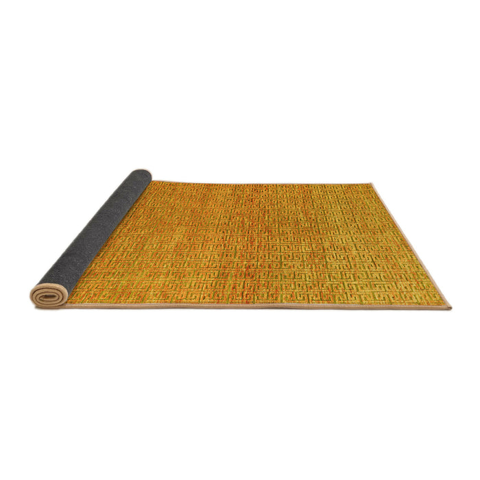 Sideview of Abstract Yellow Modern Rug, abs4782yw
