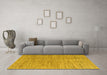 Machine Washable Abstract Yellow Modern Rug in a Living Room, wshabs4783yw