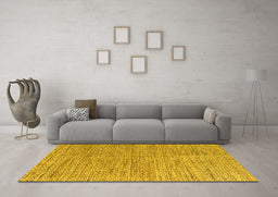 Machine Washable Abstract Yellow Modern Rug in a Living Room, wshabs4783yw