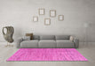 Machine Washable Abstract Pink Modern Rug in a Living Room, wshabs4783pnk