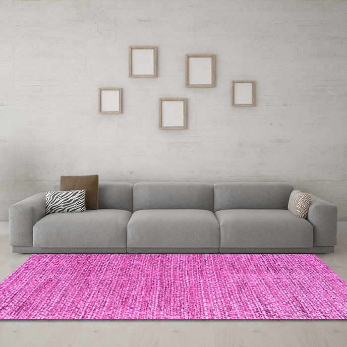 Machine Washable Abstract Pink Modern Rug in a Living Room, wshabs4783pnk