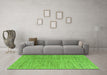 Machine Washable Abstract Green Modern Area Rugs in a Living Room,, wshabs4783grn