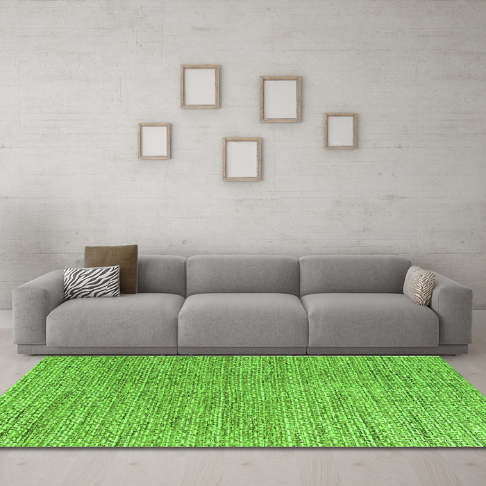 Machine Washable Abstract Green Modern Area Rugs in a Living Room,, wshabs4783grn