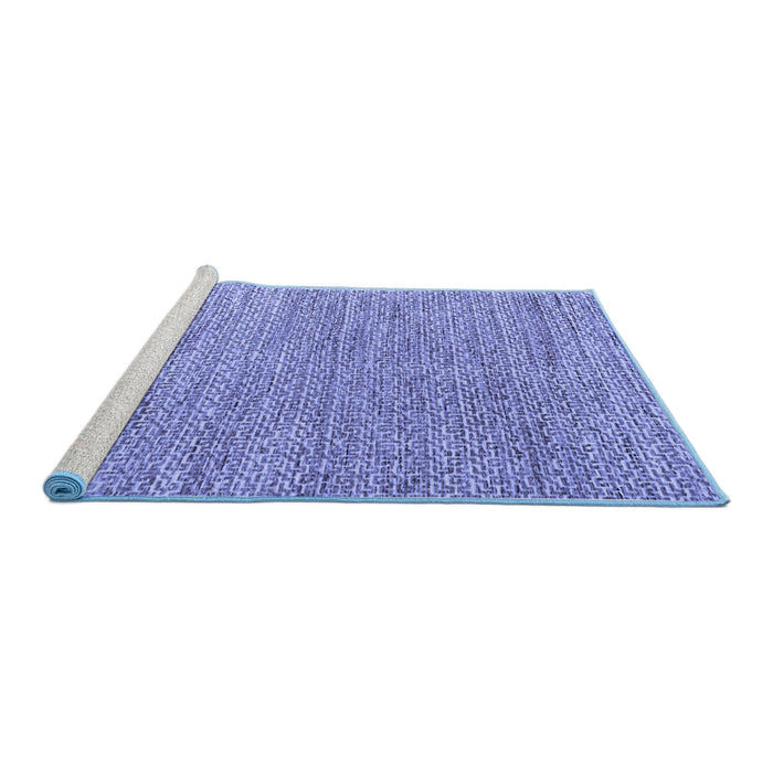 Sideview of Machine Washable Abstract Blue Modern Rug, wshabs4783blu