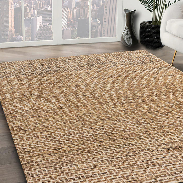 Abstract Light Brown Modern Rug in Family Room, abs4783