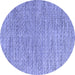 Round Abstract Blue Modern Rug, abs4783blu