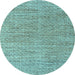 Round Machine Washable Abstract Light Blue Modern Rug, wshabs4783lblu