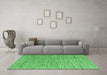 Machine Washable Abstract Emerald Green Modern Area Rugs in a Living Room,, wshabs4783emgrn