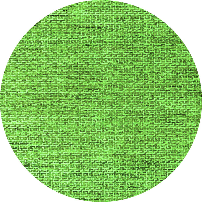 Round Abstract Green Modern Rug, abs4783grn