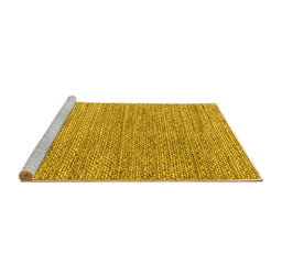 Sideview of Machine Washable Abstract Yellow Modern Rug, wshabs4783yw