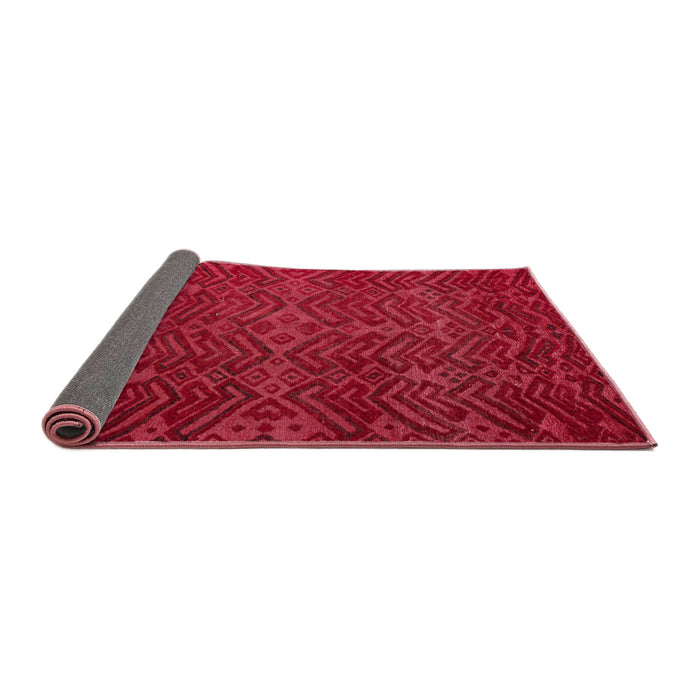 Sideview of Abstract Red Modern Rug, abs4784