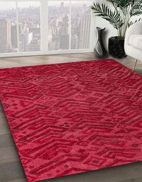 Abstract Red Modern Rug, abs4784