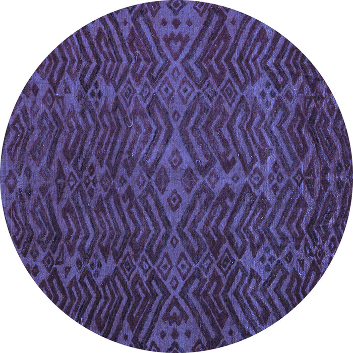 Round Abstract Blue Modern Rug, abs4784blu