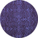 Round Abstract Blue Modern Rug, abs4784blu