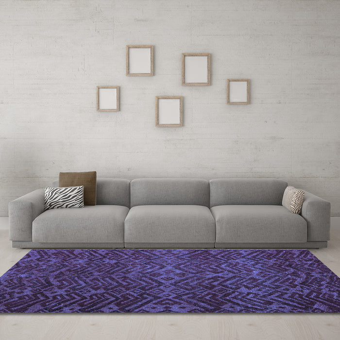 Machine Washable Abstract Blue Modern Rug in a Living Room, wshabs4784blu
