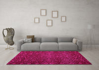 Machine Washable Abstract Pink Modern Rug, wshabs4784pnk