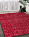 Abstract Red Modern Rug in Family Room, abs4784