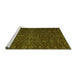 Sideview of Machine Washable Abstract Green Modern Area Rugs, wshabs4784grn