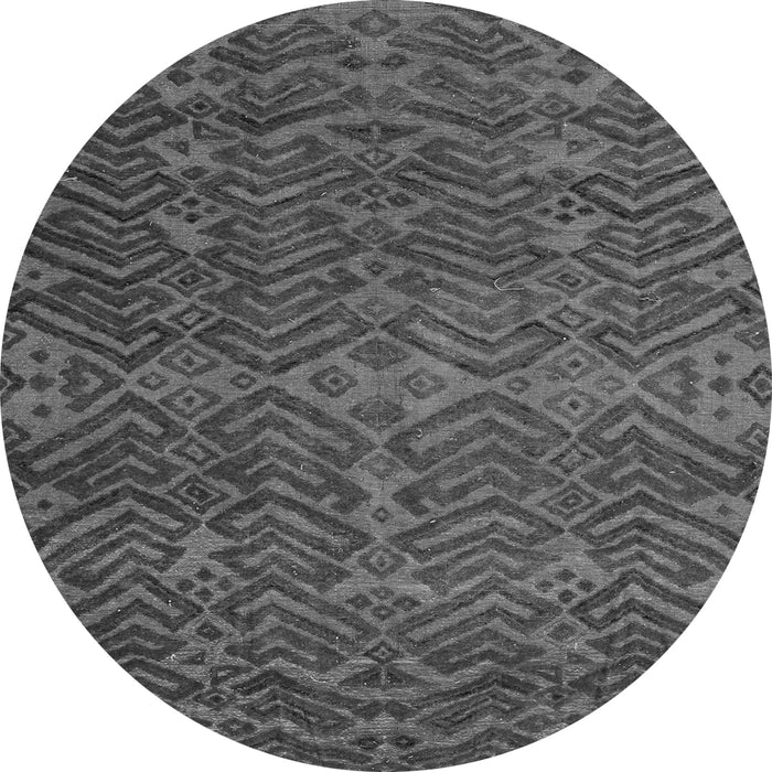 Round Machine Washable Abstract Gray Modern Rug, wshabs4784gry