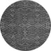 Round Machine Washable Abstract Gray Modern Rug, wshabs4784gry