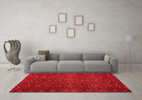 Machine Washable Abstract Red Modern Rug, wshabs4784red