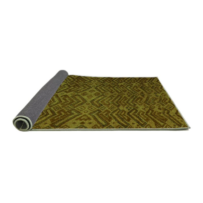 Sideview of Abstract Green Modern Rug, abs4784grn
