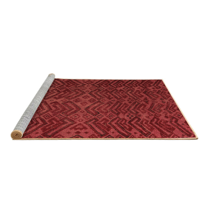 Sideview of Machine Washable Abstract Brown Modern Rug, wshabs4784brn