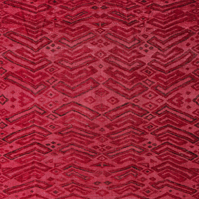 Square Machine Washable Abstract Red Rug, wshabs4784