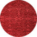 Round Abstract Orange Modern Rug, abs4784org