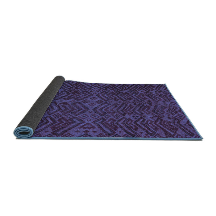 Sideview of Abstract Blue Modern Rug, abs4784blu