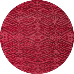 Round Abstract Red Modern Rug, abs4784