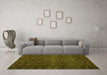 Machine Washable Abstract Green Modern Area Rugs in a Living Room,, wshabs4784grn