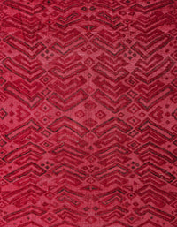 Machine Washable Abstract Red Rug, wshabs4784