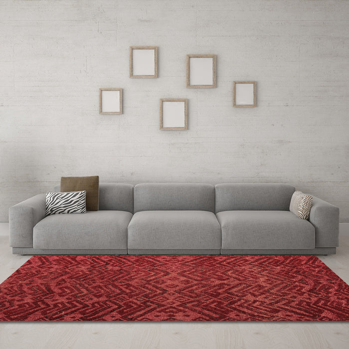 Machine Washable Abstract Brown Modern Rug in a Living Room,, wshabs4784brn