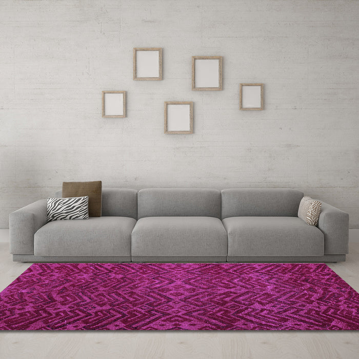 Machine Washable Abstract Purple Modern Area Rugs in a Living Room, wshabs4784pur