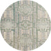 Round Abstract Desert Sand Beige Modern Rug, abs4785