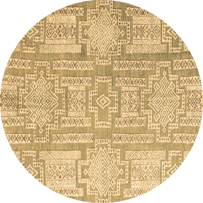 Round Abstract Brown Modern Rug, abs4785brn