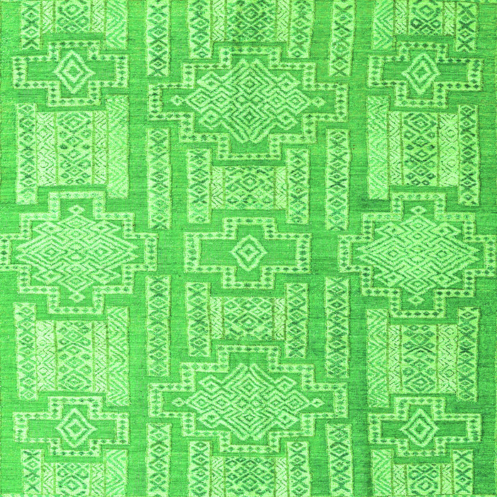 Square Machine Washable Abstract Green Modern Area Rugs, wshabs4785grn