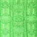 Square Machine Washable Abstract Green Modern Area Rugs, wshabs4785grn