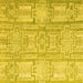 Square Machine Washable Abstract Yellow Modern Rug, wshabs4785yw