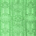 Square Abstract Emerald Green Modern Rug, abs4785emgrn