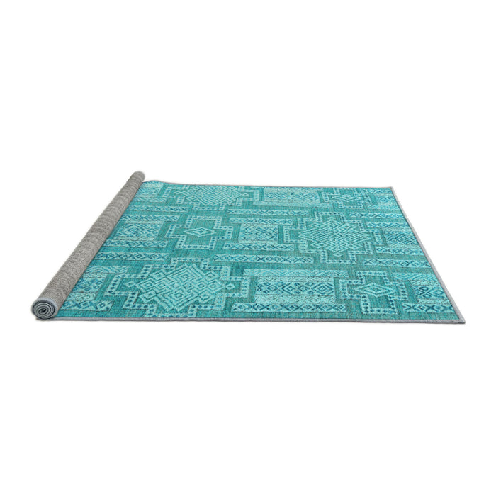 Sideview of Machine Washable Abstract Light Blue Modern Rug, wshabs4785lblu