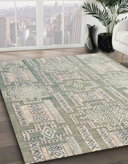Machine Washable Abstract Desert Sand Beige Rug in a Family Room, wshabs4785