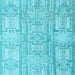 Square Machine Washable Abstract Light Blue Modern Rug, wshabs4785lblu