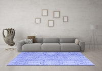 Machine Washable Abstract Blue Modern Rug, wshabs4785blu