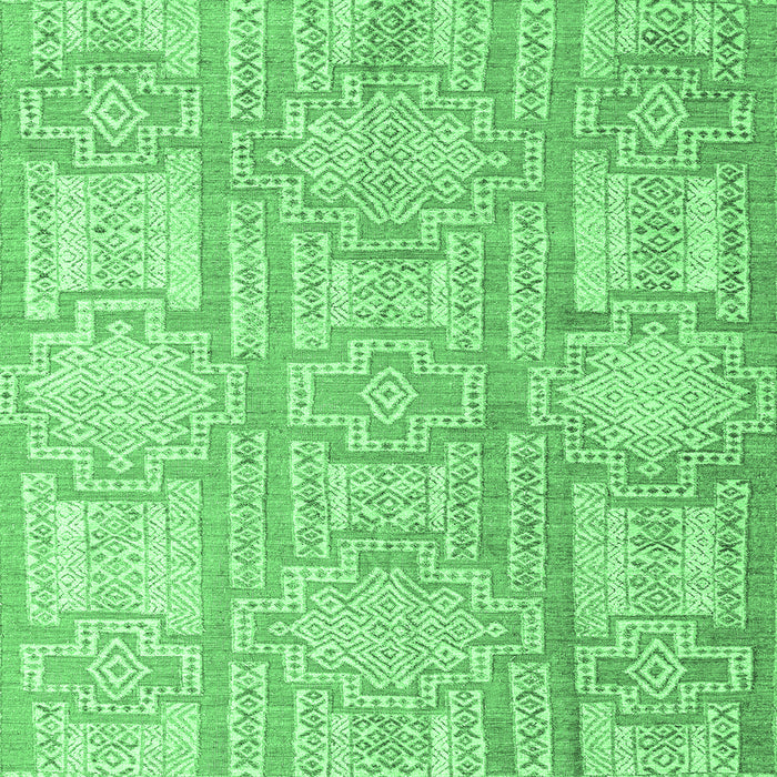 Square Machine Washable Abstract Emerald Green Modern Area Rugs, wshabs4785emgrn